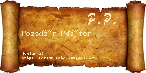 Pozsár Péter névjegykártya